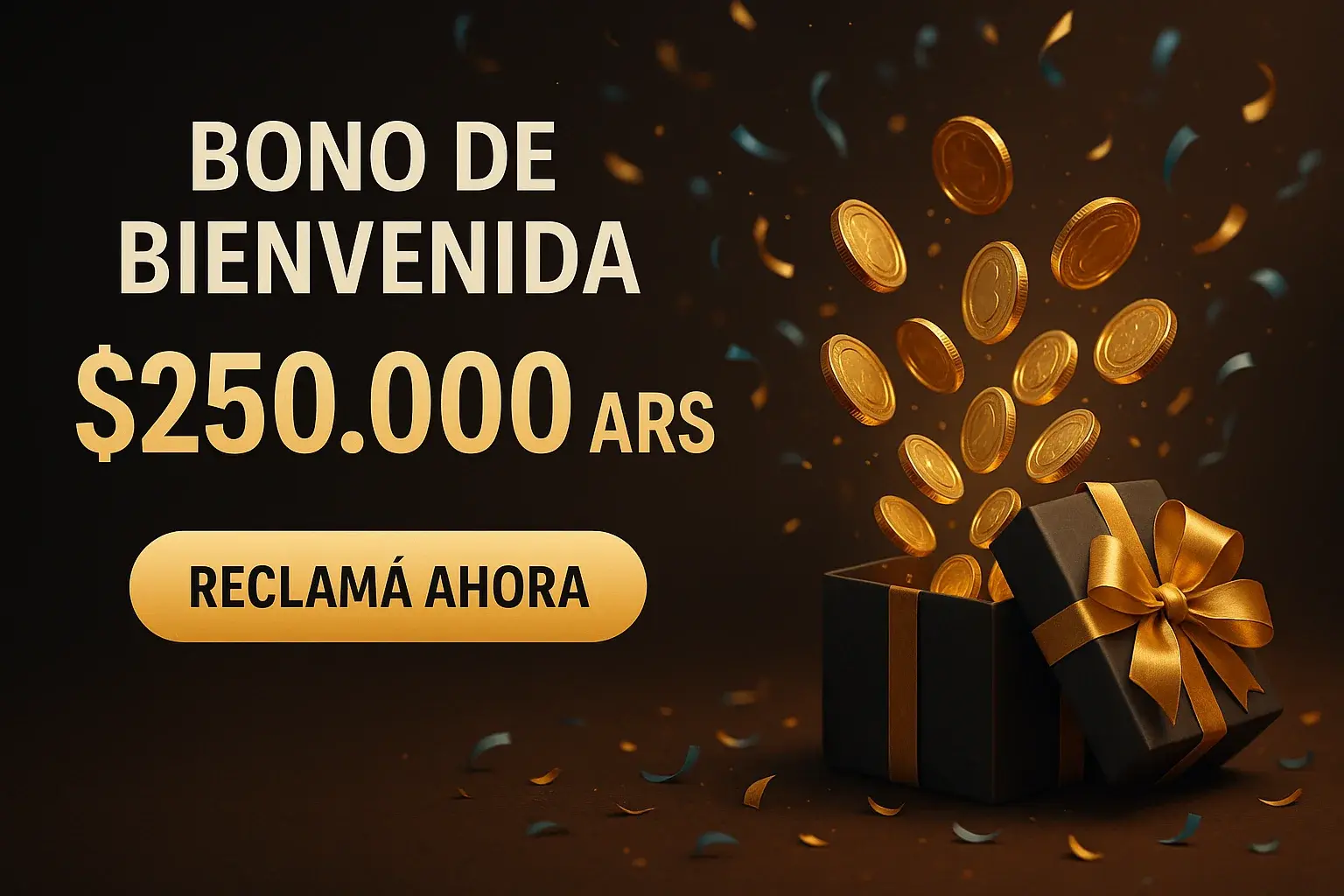 Banner de casino: bono de bienvenida $250.000 ARS, reclamá ahora